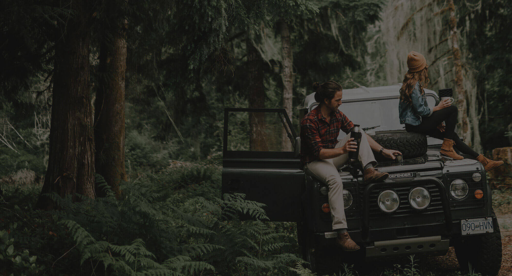 Luxury car interior with city skyline